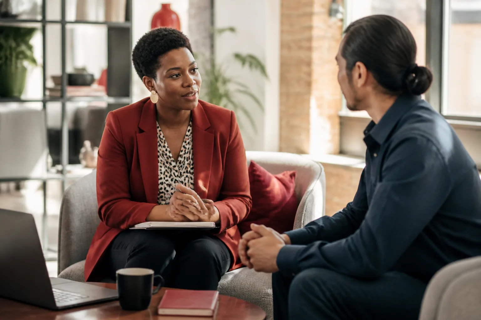 Coaching conversation between a coach and business owner